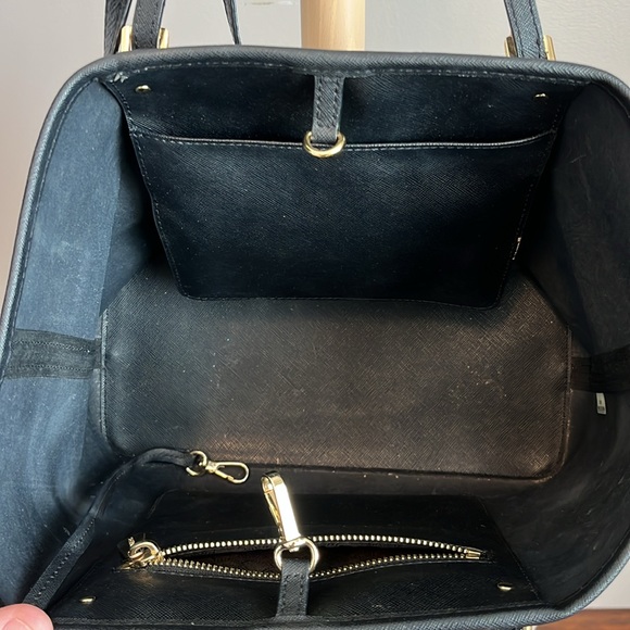 Michael Kors Black and White Striped Tote Bag - Picture 7 of 8